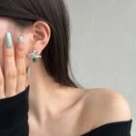 Aurojewels Green Zirconia Ribbon Rope Knot Design Fashion Earrings