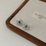 Aurojewels Green Zirconia Bow Design Fashion Earrings