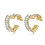 Aurojewels Silver Love Hollow Design Premium Earrings