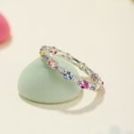 Aurojewels Colourful Round Zirconia and Full Diamonds Design Ring