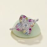 Aurojewels Zirconia Flower Design Ring