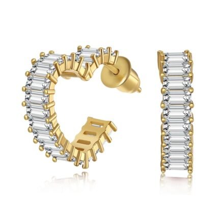Aurojewels Silver Love Hollow Design Premium Earrings