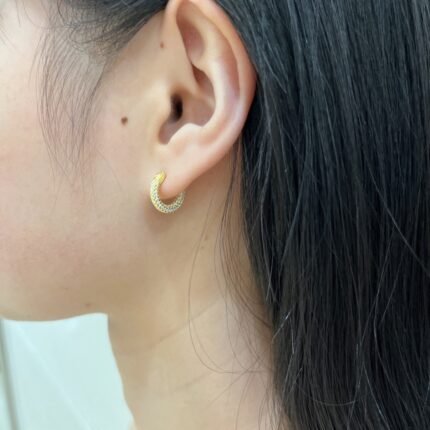 Aurojewels S925 Sterling Silver Round Earrings