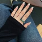 Aurojewels Green Zirconia Round Zirconia Micropavé Full Flower Ring