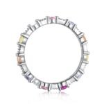Aurojewels Colourful Round Zirconia and Full Diamonds Design Ring