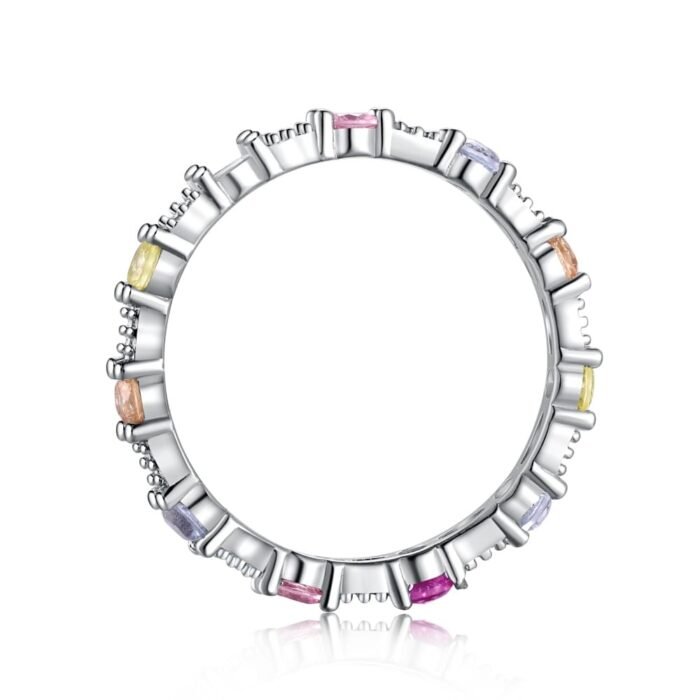 Aurojewels Colourful Round Zirconia and Full Diamonds Design Ring