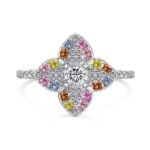 Aurojewels Zirconia Flower Design Ring