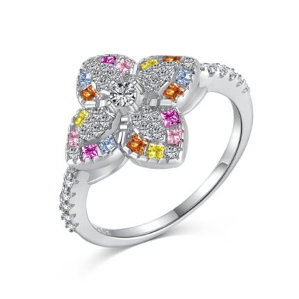 Aurojewels Zirconia Flower Design Ring