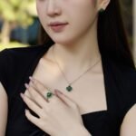 model trying on picture