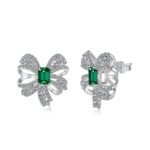 Aurojewels Green Zirconia Bow Design Fashion Earrings