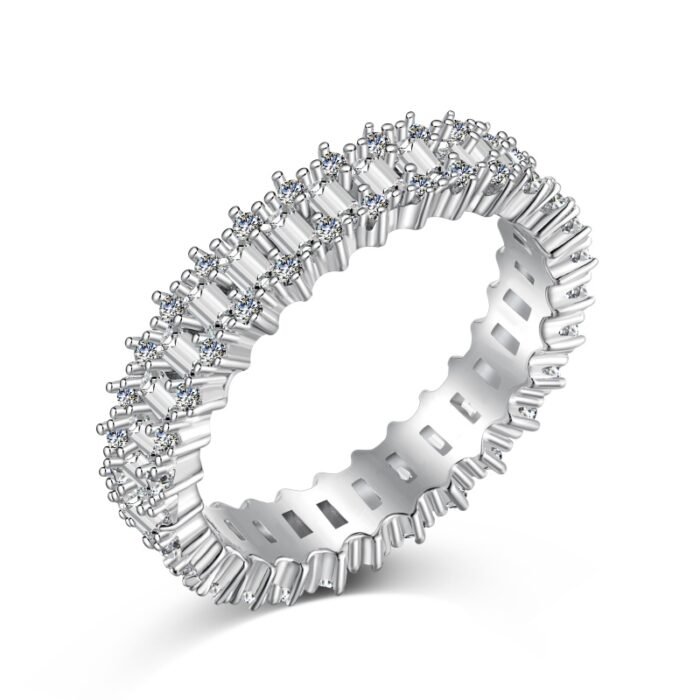 Aurojewels Zirconia Full Diamonds Hollow Design Fashion Ring