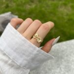 Aurojewels White Round Zirconium Butterfly Ring