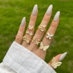 Aurojewels White Round Zirconium Butterfly Ring