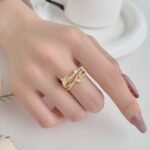 Aurojewels White Round Zirconium Butterfly Ring