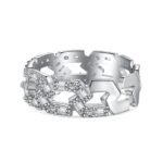 Aurojewels Colourful Zirconia Set Openwork Design Ring