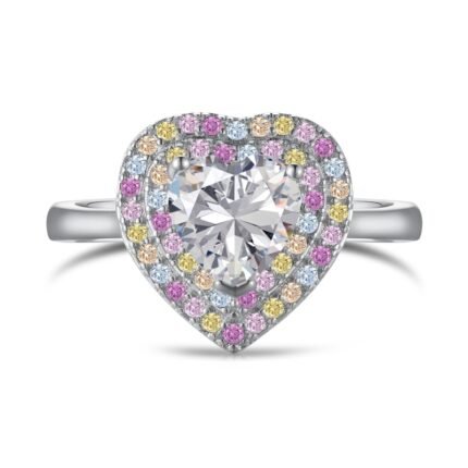 Aurojewels Zirconia Heart Shape Design Ring