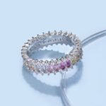Aurojewels Colorful Zirconia Full Diamonds Hollow Design Ring