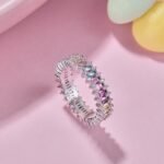 Aurojewels Colorful Zirconia Full Diamonds Hollow Design Ring