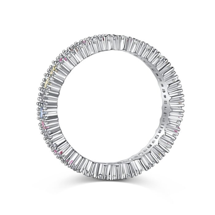 Aurojewels Colorful Zirconia Full Diamonds Hollow Design Ring