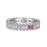 Aurojewels Colorful Zirconia Full Diamonds Hollow Design Ring
