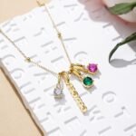 Aurojewels Silver S925 Gold Round Zirconium Inlaid “mama” Pendant - Image 7