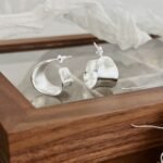 Aurojewels 925 Sterling Silver Wide Frosted Earrings