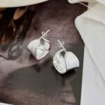 Aurojewels 925 Sterling Silver Wide Frosted Earrings