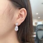 Aurojewels 925 Silver Simple Dove Egg Drop Shape Pear Earrings