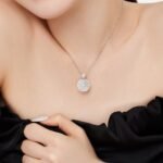 Aurojewels White Trapezoidal Stone Round Fashion Necklace