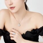 Aurojewels White Trapezoidal Stone Round Fashion Necklace - Image 3