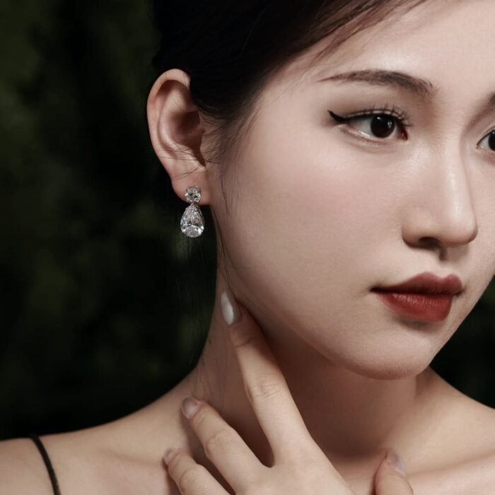 model trying on picture of earring