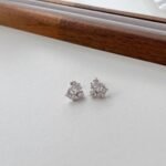 Aurojewels S925 Sterling Silver White Round Zirconia Fashion Earrings - Image 4