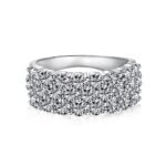 Aurojewels Sterling Silver and White Round Zirconia Diamond Ring