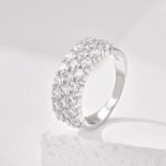 Aurojewels Sterling Silver and White Round Zirconia Diamond Ring