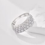 Aurojewels Sterling Silver and White Round Zirconia Diamond Ring