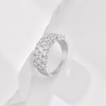 Aurojewels Sterling Silver and White Round Zirconia Diamond Ring