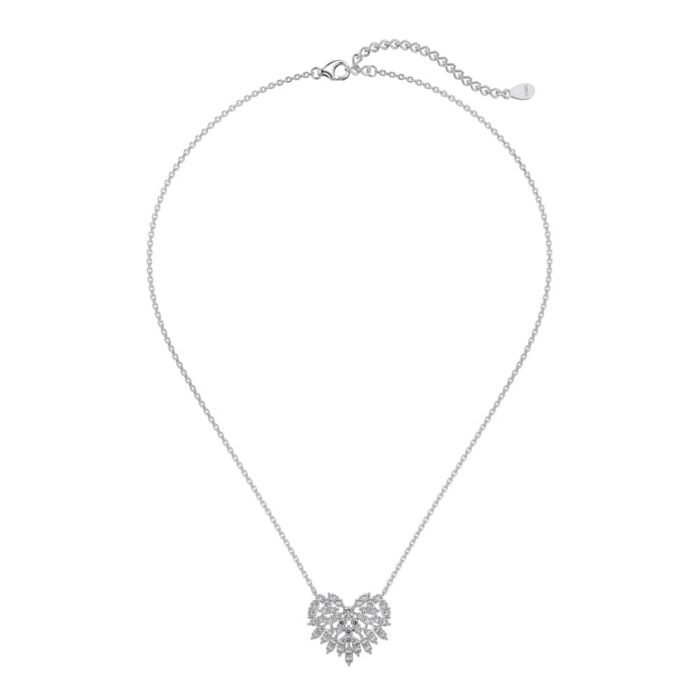 Aurojewels Round Zirconia with Heart Design Necklace - Image 5