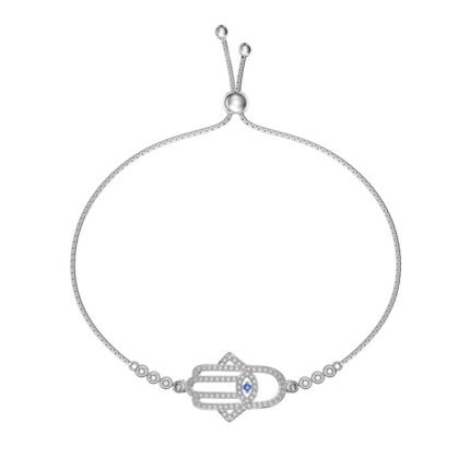 Main picture of Aurojewels S925 Silver Blue Round Zirconia Set Bracelet