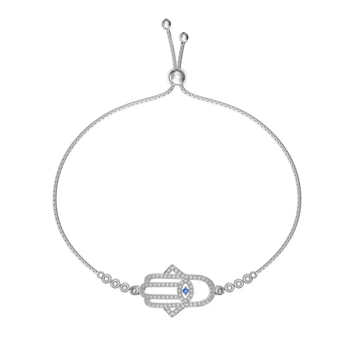 Main picture of Aurojewels S925 Silver Blue Round Zirconia Set Bracelet