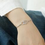 Aurojewels S925 Silver Blue Round Zirconia Set Bracelet