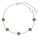 Aurojewels Silver S925 Clover,Butterfly Fashion Anklet