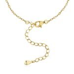 Aurojewels Silver S925 White Round Zirconia Clover Anklet