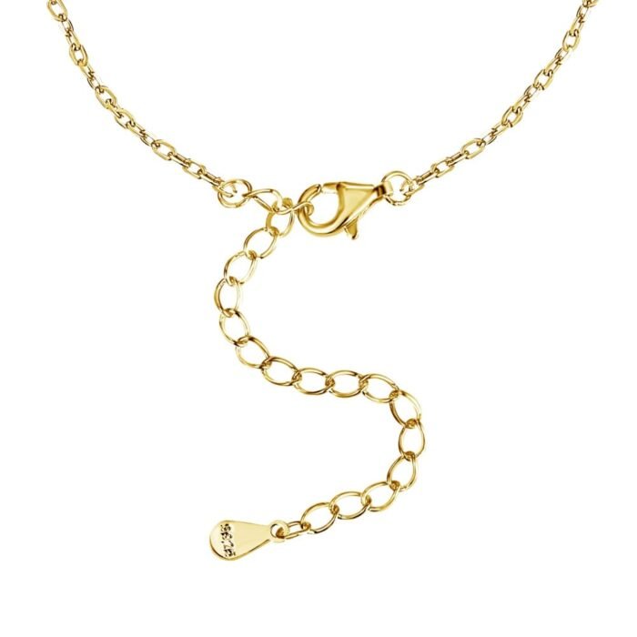 Aurojewels Silver S925 White Round Zirconia Clover Anklet