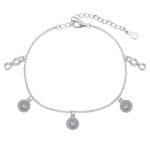 Aurojewels S925 Silver Infinity Symbol Fashion Anklet-White