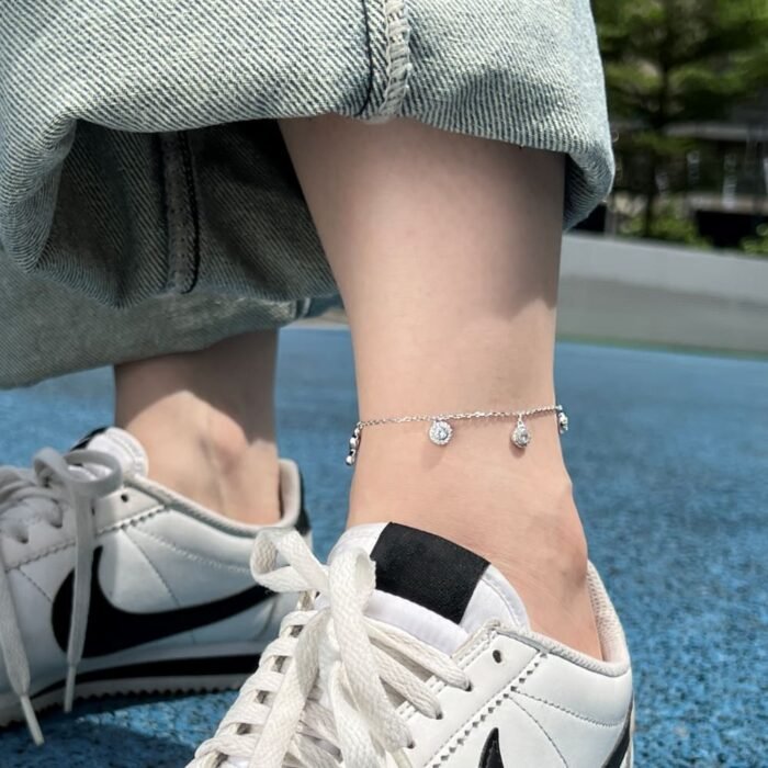 Aurojewels S925 Silver Infinity Symbol Fashion Anklet-White