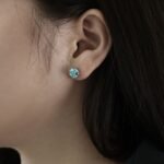 Aurojewels Silver S925 Light Navy Blue Round Zirconia Fashion Premium Set