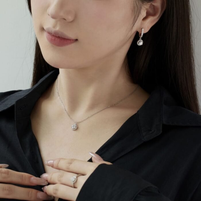 Aurojewels Silver S925 Ring Earrings Necklace 3 Piece Premium Set - Image 6