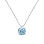 Aurojewels Silver S925 Light Navy Blue Round Zirconia Fashion Premium Set