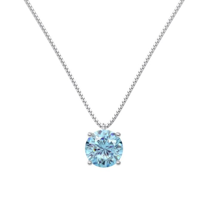 Aurojewels Silver S925 Light Navy Blue Round Zirconia Fashion Premium Set