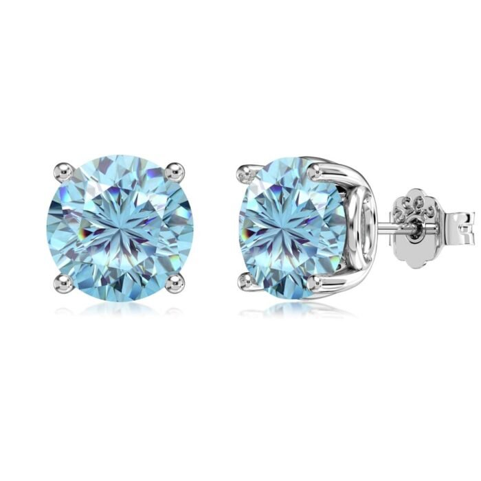 Aurojewels Silver S925 Light Navy Blue Round Zirconia Fashion Premium Set
